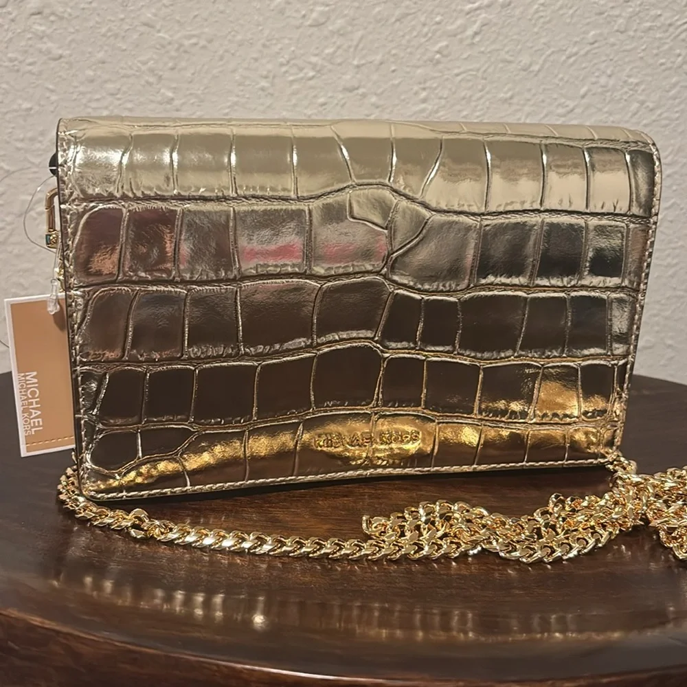 Michael Kors Metallic Gold Croc-Embossed - Picture 4 of 11